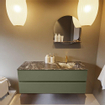 Mondiaz VICA-DLUX ensemble de meuble de salle de bain - 130cm - meuble sous-vasque armée - 2 tiroirs - lavabo encastré nuage droite - 1 trou de robinet - version haute 60cm - lave SW1086779