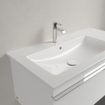 Villeroy & Boch Venticello Lavabo pour meuble avec lavabo gauche 100x50cm avec 1 trou pour robinetterie (et 2 trous perçables) avec trop plein ceramic+ blanc 1025127