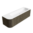 Mondiaz KURVE Ensemble de meubles de salle de bains - 145x46x40cm - 1 tiroir - 1 porte - lavabo solid surface - droit - 1 trou de robinet - Shadow SW1414116
