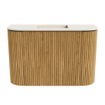 Mondiaz JOYA-DLUX 63.2cm toiletmeubel - ronding links en rechts kleur Oak - Wastafel FAYE positie Midden Zonder kraangat kleur Meli. SW1423968