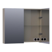 BRAUER Plain Spiegelkast - 80x70x15cm - 2 links/rechtsdraaiende spiegeldeuren - MDF - hoogglans taupe SW393085