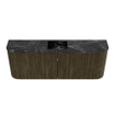 Mondiaz JOYA-DLUX Meuble de salle de bains 113,2cm - arrondis gauche et droite couleur Shadow - Vasque FAYE position Milieu Sans trou de robinet couleur Lava SW1422903