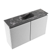 MONDIAZ TURE-DLUX Meuble toilette - 80cm - Plata - EDEN - vasque Lava - position centrale - sans trou de robinet SW1103953
