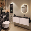 MONDIAZ TURE-DLUX Meuble WC 120 cm Rosee. Lavabo EDEN Lava position droite. Sans trou de robinet. SW1104014
