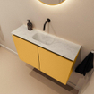 MONDIAZ TURE-DLUX Meuble toilette - 80cm - Ocher - EDEN - vasque Opalo - position centrale - sans trou de robinet SW1104399