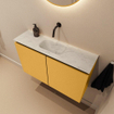 MONDIAZ TURE-DLUX meuble WC 80 cm Ocher. EDEN lavabo Opalo position milieu. Sans trou de robinet. SW1104399