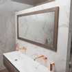 Saniclass plan pour meuble salle de bains Furiosa 140.5x46cm 2 lavabos sans trou pour robinet rectangulaire Fine Stone blanc mat SW86583
