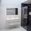 Mondiaz VICA Meuble Carrara avec 4 tiroirs 120x50x45cm vasque lavabo Moon double 2 trous de robinet SW410310