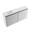 MONDIAZ TURE-DLUX Meuble de toilettes 100cm Plata. Lavabo EDEN Opalo position gauche. Avec 1 trou de robinet. SW1104461