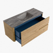 Mondiaz CIRO-DLUX Ensemble de meubles de salle de bains - 120x45x50cm - vasque solid surface Oza - 1 lavabo au milieu - sans trous de robinet - 2 tiroirs - Chêne SW1531122