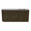 Mondiaz JOYA-DLUX Meuble de salle de bains 91,6cm - arrondi gauche couleur Shadow - Vasque FAYE position Droite Sans trou de robinet couleur Oza SW1425066
