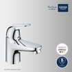 GROHE Swift QuickFix Robinet de lavabo pour lave-mains - taille xs - 1/2" - chrome SW1028081