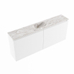 MONDIAZ TURE-DLUX Meuble toilette - 120cm - Talc - EDEN - vasque Glace - position centrale - 1 trou de robinet SW1103132