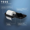 Tiger Tess Toiletrolhouder - met planchet - zelfklevend/boren - zwart/antraciet SW877676