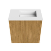 Mondiaz JOYA 40cm toiletmeubel - kleur Oak - Wastafel FAYE positie Rechts 1 kraangat kleur Talc. SW1421090