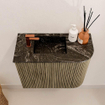 Mondiaz JOYA-DLUX Meuble de salle de bains 51,6cm - arrondi droit couleur Dusk - Vasque FAYE position Gauche 1 trou de robinet couleur Lava. SW1423234