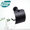 FugaFlow Efficiente Acces Porte-papier toilette avec couverlce rond noir mat SW1123496