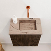 Mondiaz JOYA-DLUX Meuble de salle de bains - 40cm - couleur Walnut - Vasque FAYE position Droite Sans trou de robinet couleur Arena SW1424302