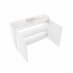 MONDIAZ TURE-DLUX Meuble de toilettes 80 cm Talc. EDEN lavabo Frappe position milieu. Avec 1 trou de robinet. SW1102592