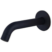 Fortifura Calvi Ensemble de robinet de baignoire - bec - 22cm raccourcissable - panneau de commande rond - flexible lisse - douchette ronde - corps encastré - support mural - noir mat SW1408670
