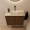 MONDIAZ TURE-DLUX Meuble toilette - 60cm - Rust - EDEN - vasque Frappe - position centrale - sans trou de robinet SW1102977