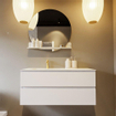 MONDIAZ VICA-DLUX Ensemble meuble de salle de bains - 110cm - meuble bas talc - 2 tiroirs - vasque encastrée cloud gauche - 1 trou de robinet - version haute 60cm - opalo SW1088501