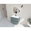 HR Infinity XXL ensemble de meubles de salle de bain 3d 80 cm 1 lavabo en céramique fin blanc mat 1 trou pour le robinet 2 tiroirs essence mat SW863457