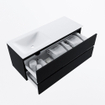 MONDIAZ VICA 120cm badmeubel onderkast Urban 2 lades. Wastafel CLOUD links 1 kraangat, kleur Talc. SW1381910