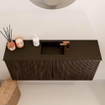 Mondiaz JOYA 90cm meuble de salle de bains - couleur Walnut - Vasque FAYE position Milieu 1 trou de robinet couleur Urban. SW1421324