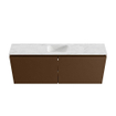 MONDIAZ TURE-DLUX Meuble toilette - 120cm - Rust - EDEN - vasque Opalo - position centrale - 1 trou de robinet SW1126205