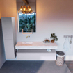 Mondiaz ALAN-DLUX Ensemble de meuble - 150cm - meuble Cale mat - 1 tiroir - Lavabo Cloud Ostra suspendu - vasque gauche - 0 trous de robinet SW807504