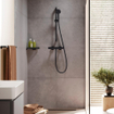 hansgrohe Activera Select S 95 renovatieset - 2jet - EcoSmart met Ecostat Fine - glijstang 65cm - mat zwart SW1388062