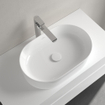 Villeroy & Boch Collaro lavabo à poser - ovale 56x36cm - sans trop-plein sans trou de robinet CeramicPlus blanc SW358399