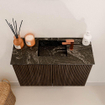 Mondiaz JOYA-DLUX 60cm toiletmeubel - kleur Walnut - Wastafel FAYE positie Midden 1 kraangat kleur Lava. SW1422448