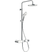 Duravit Shower Systems Système de douche - thermostatique - HOH=15cm - douche de tête ø23cm - 1 jet - douchette ronde - 3 jets - chrome/blanc brillant SW962035