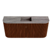 Mondiaz JOYA-DLUX Meuble de toilette 93,2cm - arrondis gauche et droite couleur Ruby - Vasque FAYE position Milieu 1 trou de robinet couleur Oza SW1425549