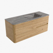 Mondiaz CIRO-DLUX Badkamermeubelset - 120x45x50cm - Solid surface wastafel Sombra - 1 wasbak Rechts - 1 kraangat - 2 lades - Oak SW1531245