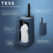 Tiger Tess Brosse WC - avec rangement - avec brosse Swoop flexible - Bleu noir SW877633