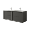 Adema Prime Core Ensemble de meuble - 120x50x45cm - 2 vasques rectangulaires Blanc - 2 trous de robinet - 4 tiroirs - avec miroir rectangulaire - Anthracite mat SW925907
