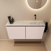 MONDIAZ TURE-DLUX Meuble de toilettes 100cm Rosee. EDEN vasque Opalo position droite. Sans trou de robinet. SW1104531