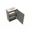 MONDIAZ TURE-DLUX Meuble toilette - 40cm - Smoke - EDEN - vasque Frappe - position centrale - sans trou de robinet SW1103047