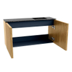 Mondiaz JOYA-DLUX 80cm toiletmeubel - kleur Oak - Wastafel FAYE positie Rechts 1 kraangat kleur Lava. SW1422048