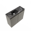 MONDIAZ TURE-DLUX Meuble toilette - 60cm - Smoke - EDEN - vasque Lava - position gauche - sans trou de robinet SW1104058