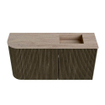Mondiaz JOYA-DLUX Meuble de toilette 81,6cm - arrondi gauche couleur Shadow - Vasque FAYE position Droite Sans trou de robinet couleur Saba SW1425144