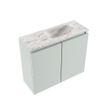 MONDIAZ TURE-DLUX Meuble toilette - 60cm - Greey - EDEN - vasque Glace - position droite - 1 trou de robinet SW1103337