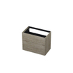 INK Meuble sous-lavabo - 80x45x65cm - 2 tiroirs - push to open - avec façades rapportées droites - MFC - chêne grège SW352515