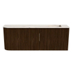 Mondiaz JOYA-DLUX 111.6cm toiletmeubel - ronding links kleur Walnut - Wastafel FAYE positie Rechts Zonder kraangat kleur Nata. SW1424527