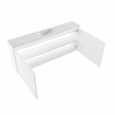 MONDIAZ TURE-DLUX Meuble toilette - 120cm - Talc - EDEN - vasque Opalo - position centrale - sans trou de robinet SW1104141