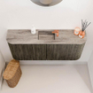 Mondiaz JOYA-DLUX 103.2cm toiletmeubel - ronding links en rechts kleur Shadow - Wastafel FAYE positie Midden 1 kraangat kleur Oza. SW1425096