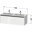 Duravit Ketho 2 meuble bas pour lavabo avec 1 tiroir pour double lavabo 128x48x44cm avec poignée anthracite Linnen mat SW773054